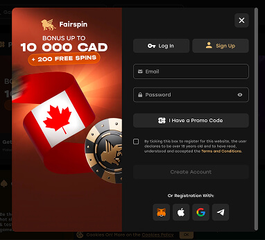 fairspin casino registration